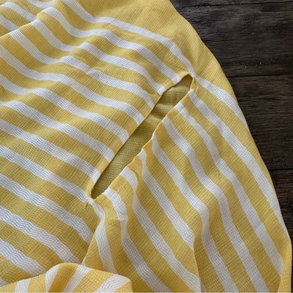 NWT J‎ Crew Womens Yellow White Pompom Trim Cape Scarf Coverup Beachy New Modal - Picture 10 of 10